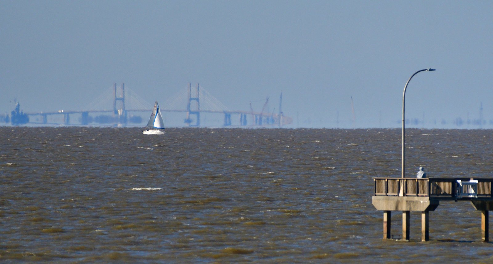 Mobile Bay on a cold, windy February day