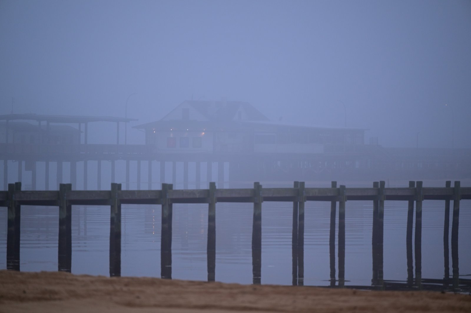 Foggy morning on Mobile Bay