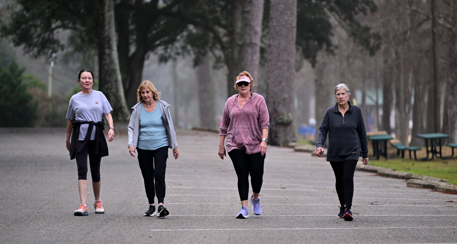 Getting the day started with a walk at Fairhope's North Beach park...