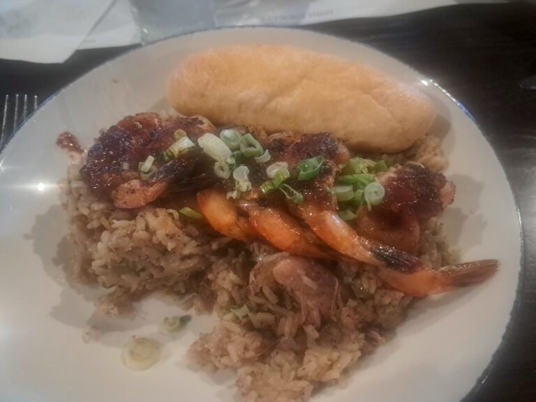 Barbecue Shrimp over Jambalaya