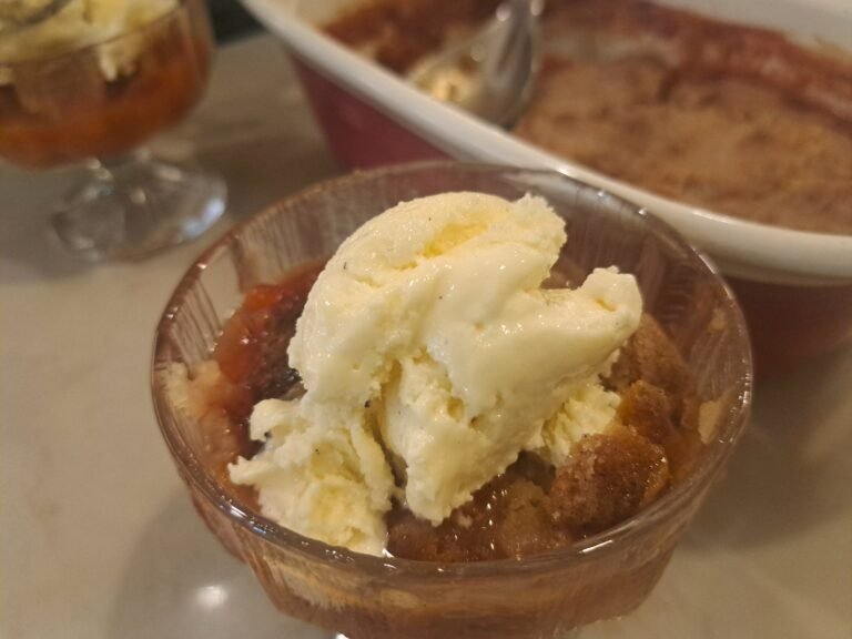Peach cobbler from Black's Cafe in Fairhope AL