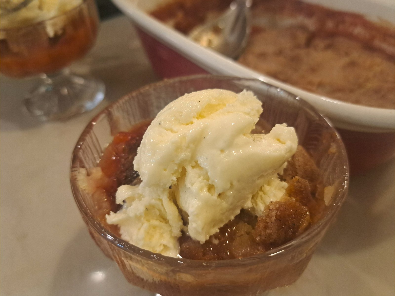 Peach cobbler from Black's Cafe in Fairhope AL