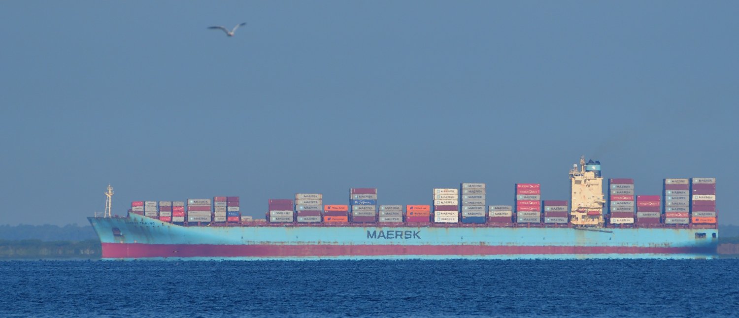 The container ship Maersk Taikung sails out of Mobile Bay JUL 30 2025…