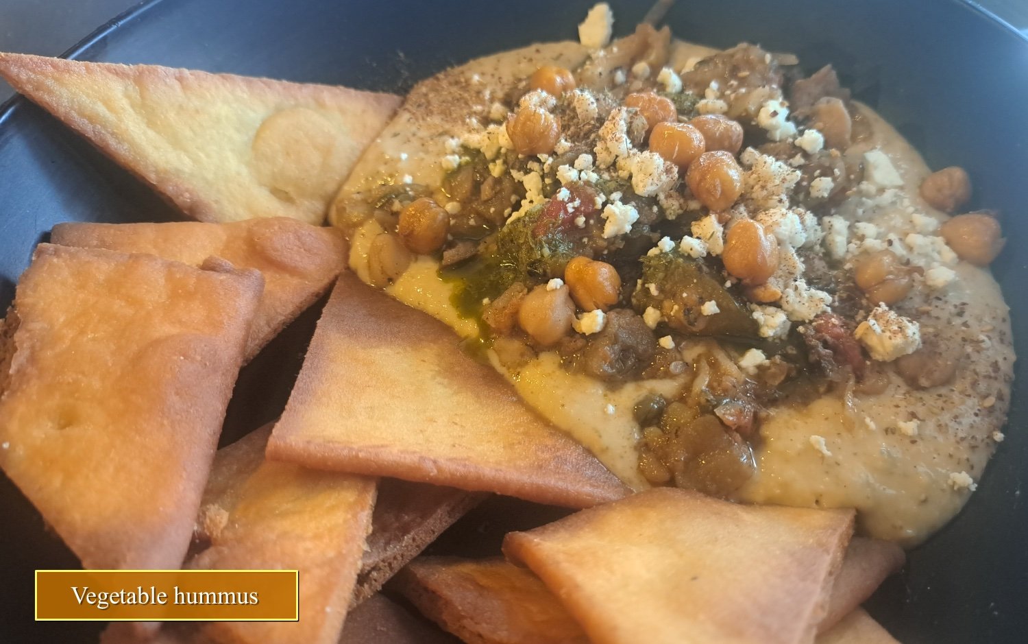 Vegetable hummus appetizer from Thyme on Section in Fairhope