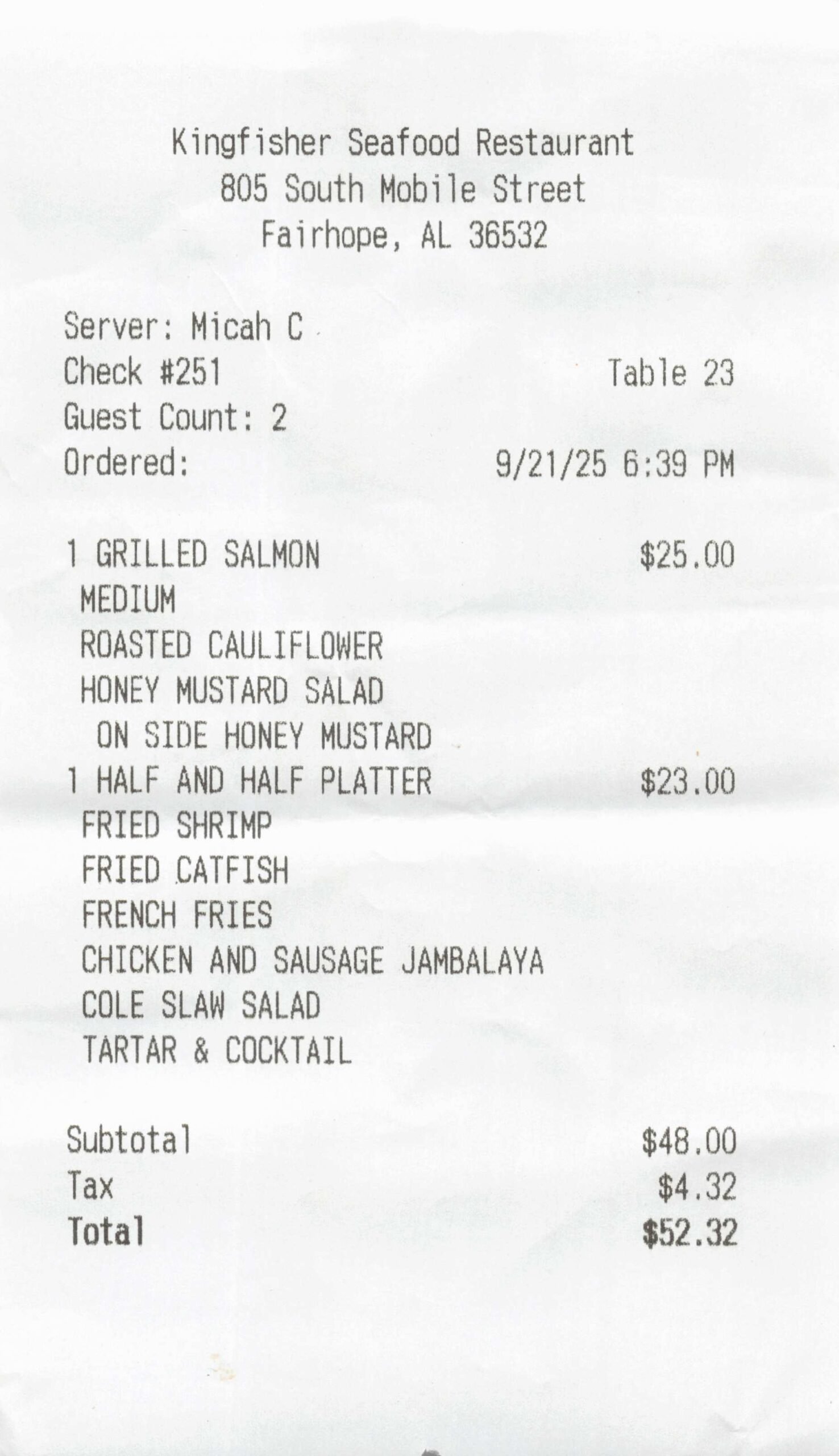 KIngfisher Seafood restaurant