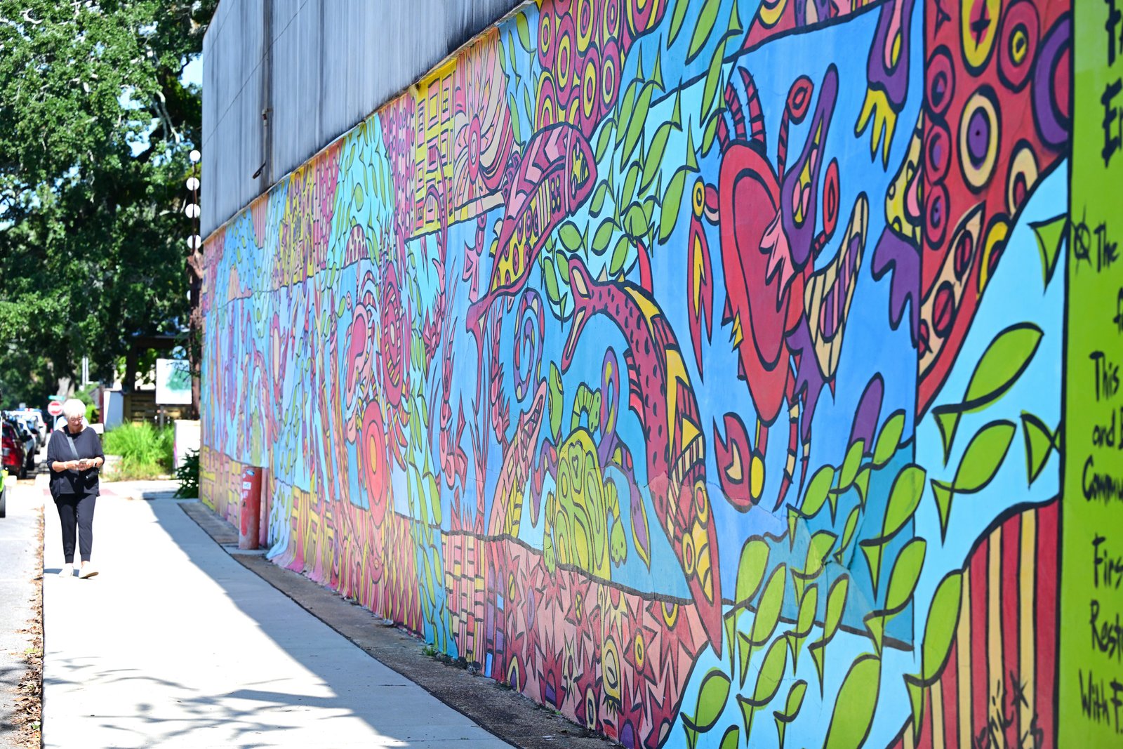 Mural on side of old Fairhope hardware store in Fairhope, Alabama