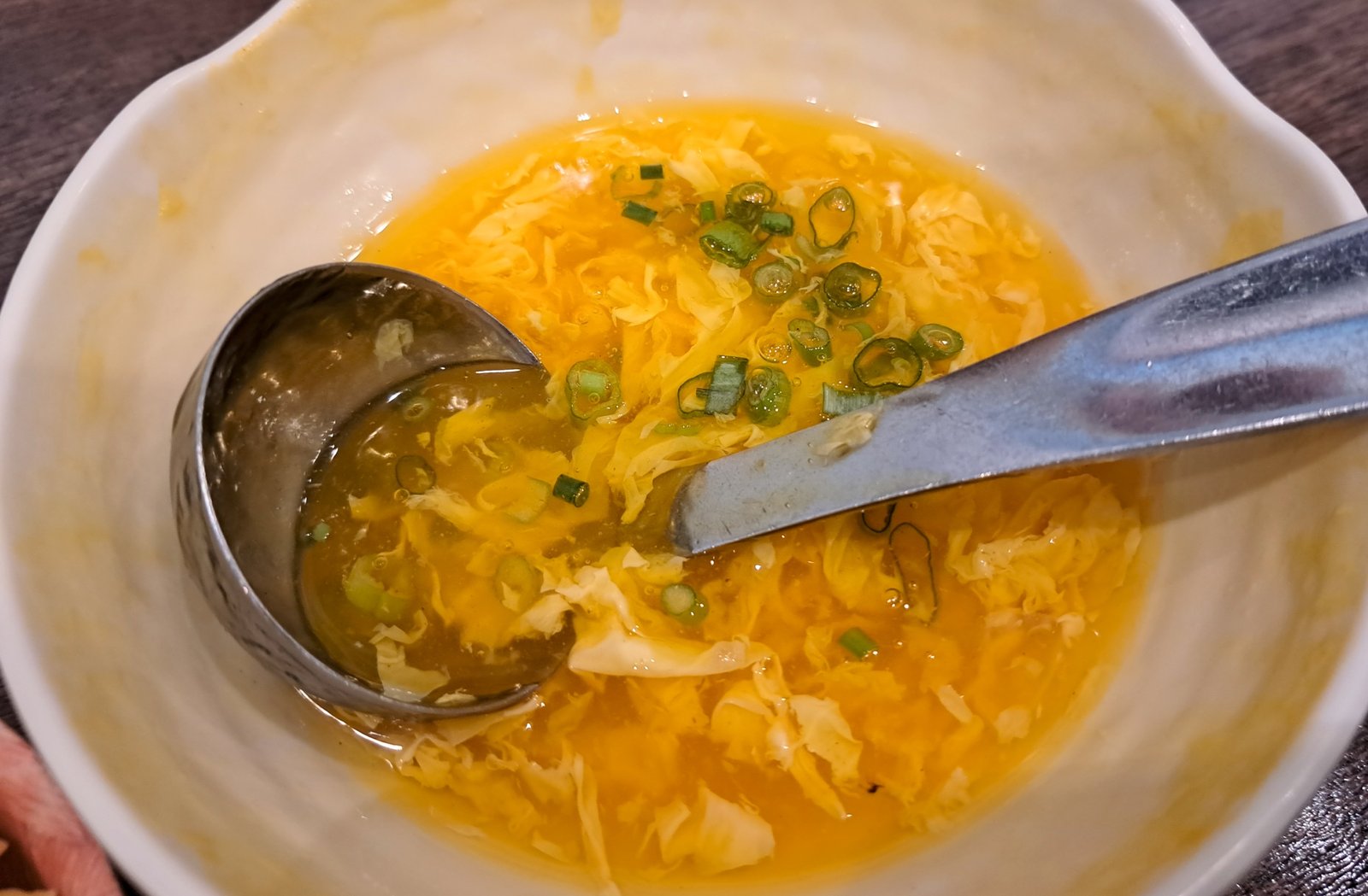 Egg drop soup at Shanghai Cottage