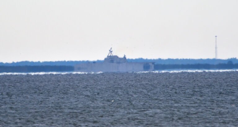 Austal USA's final Littoral Combat Ship built for the US Navy leaves Mobile Bay OCT 10 2025.
