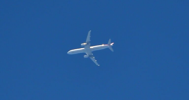 American Airlines flight 2136 is seen passing over Fairhope