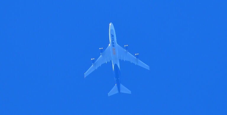 Atlas Air Boeing 747 jumbo jet passes over Fairhope OCT 13 2025