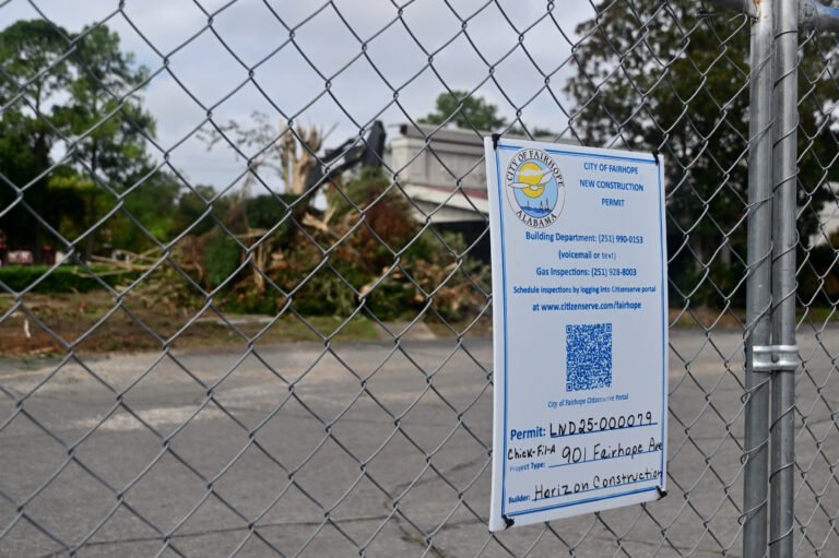 Building being demolished in Fairhope, Alabama OCT 7th 2025