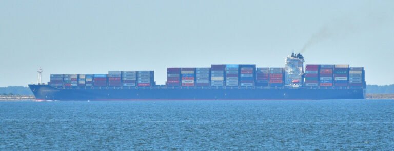 The container ship Northern Jaguar leaves Mobile NOV 5th 2025