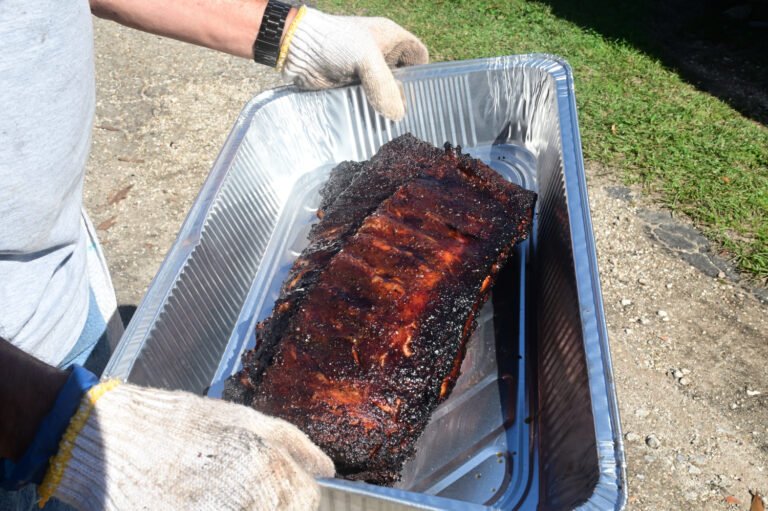 Ribs being prepared by Fat Boys Grilling