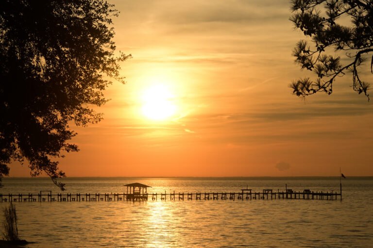 NOV 19 2025 sunset over Mobile Bay