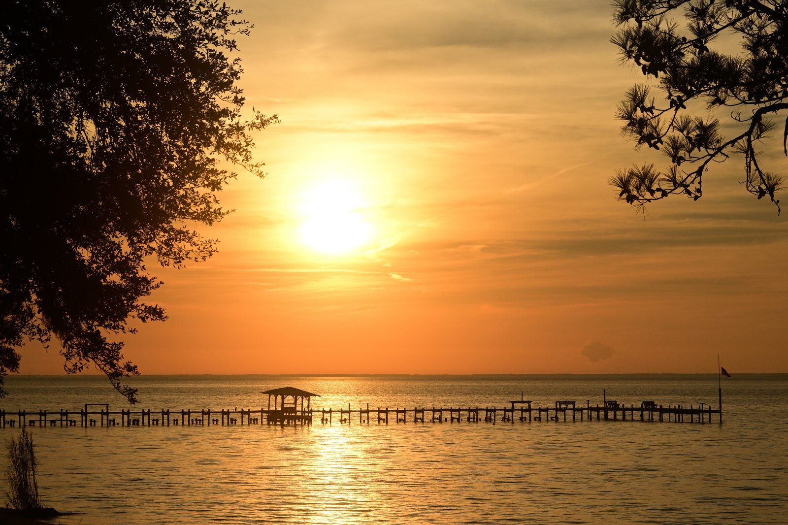 NOV 19 2025 sunset over Mobile Bay