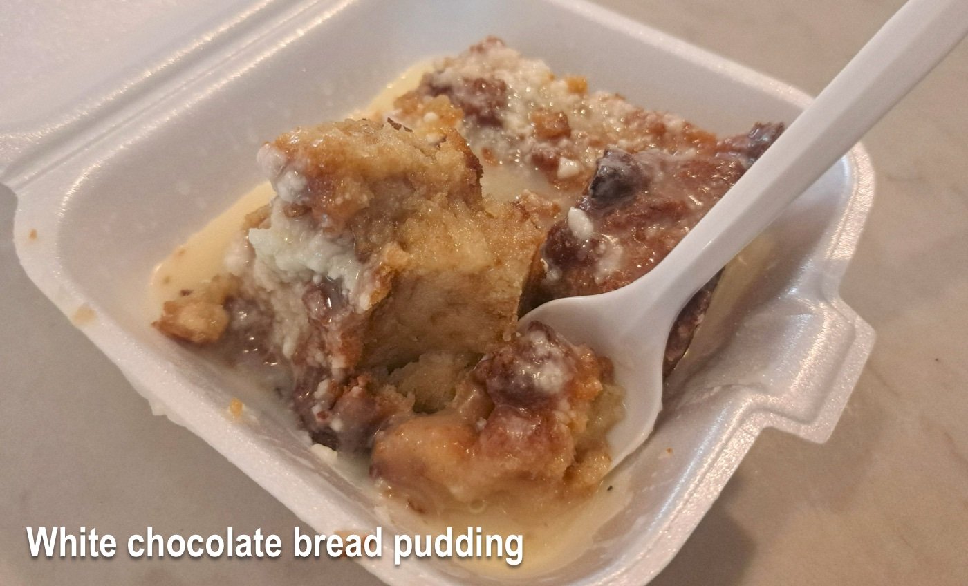The white chocolate bread pudding at Southern Bayou Grill is awesome
