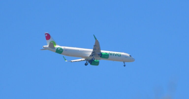 An Airbus a320 passes over Fairhope.