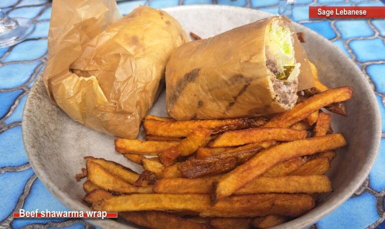 Beef shawarma wrap at Sage Lebanese in Fairhope, AL