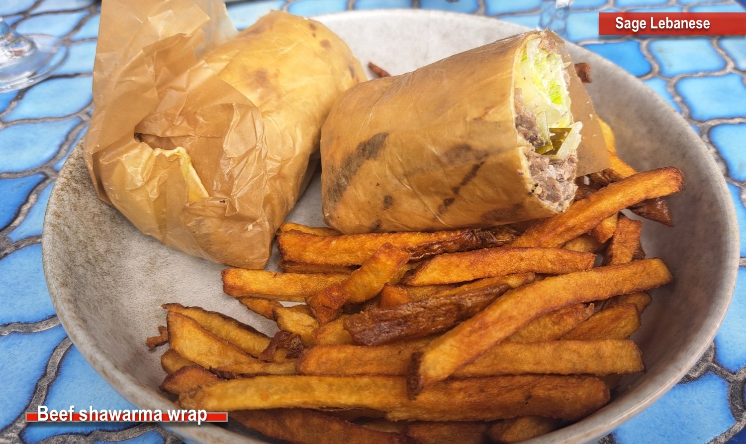 Beef shawarma wrap at Sage Lebanese in Fairhope, AL