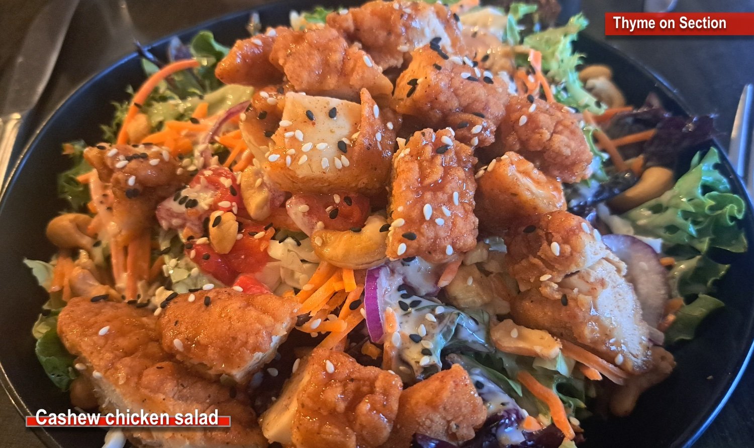 Thyme on Section's cashew chicken salad is a treat