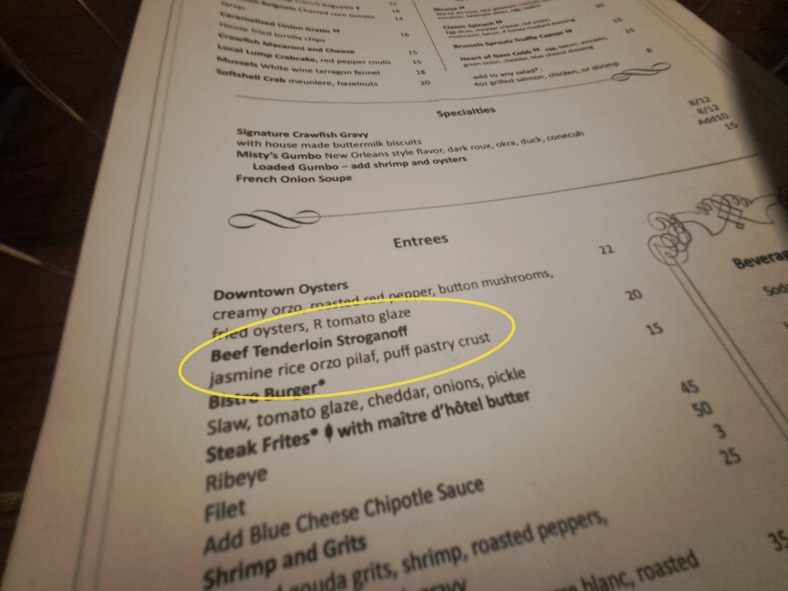 Menu at R Bistro in Fairhope AL